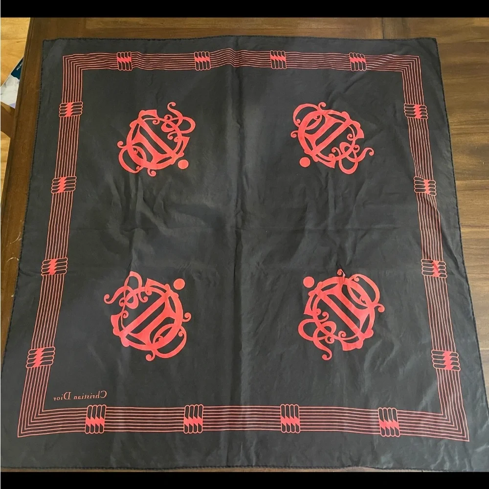 Dior Black and Red Scarf